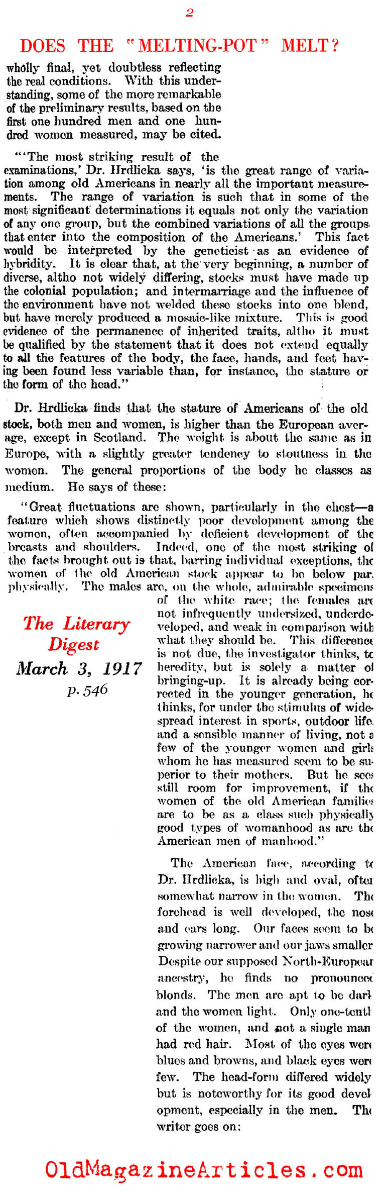 Junk Science and Immigration Policy (Literary Digest, 1917)